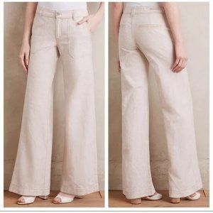 ANTHRO Pilcro and the letterpress wide leg  linen pants 8